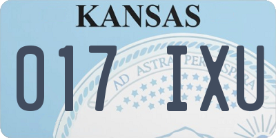 KS license plate 017IXU