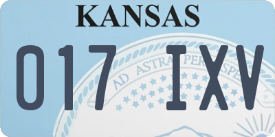KS license plate 017IXV