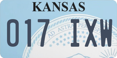KS license plate 017IXW