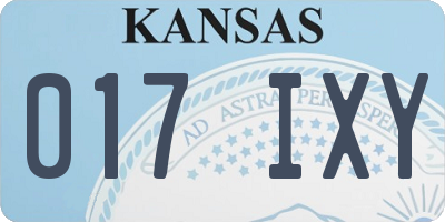 KS license plate 017IXY
