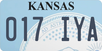 KS license plate 017IYA