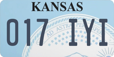 KS license plate 017IYI