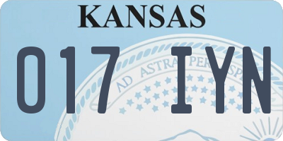 KS license plate 017IYN