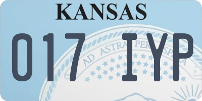 KS license plate 017IYP