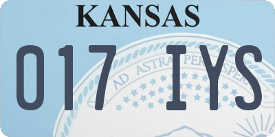 KS license plate 017IYS
