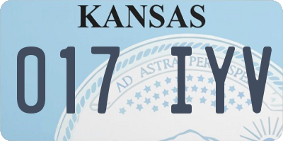 KS license plate 017IYV