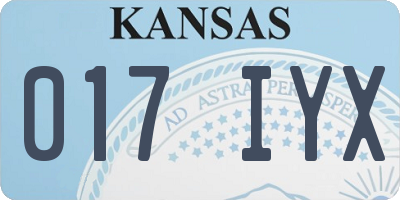 KS license plate 017IYX