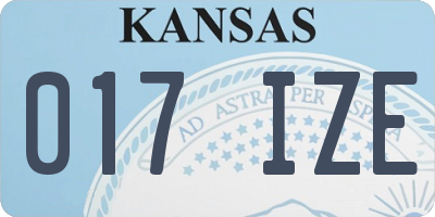 KS license plate 017IZE