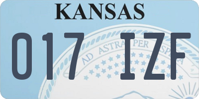 KS license plate 017IZF