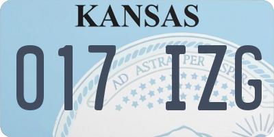KS license plate 017IZG