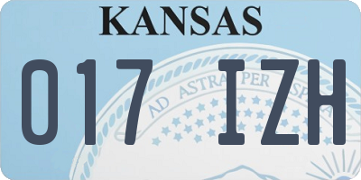 KS license plate 017IZH