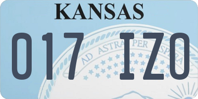 KS license plate 017IZO