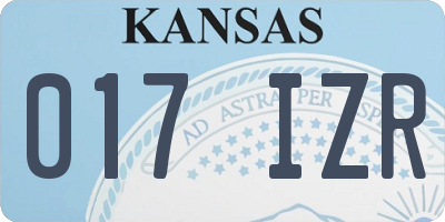 KS license plate 017IZR
