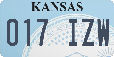 KS license plate 017IZW