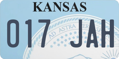KS license plate 017JAH