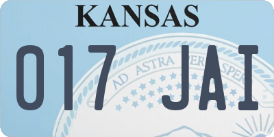 KS license plate 017JAI