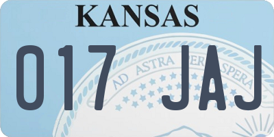 KS license plate 017JAJ
