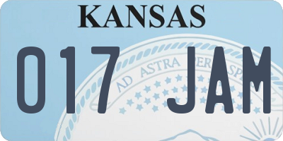 KS license plate 017JAM