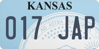 KS license plate 017JAP