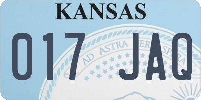 KS license plate 017JAQ