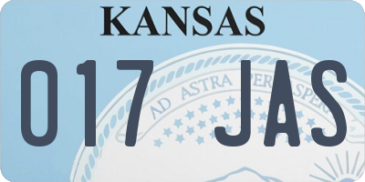 KS license plate 017JAS