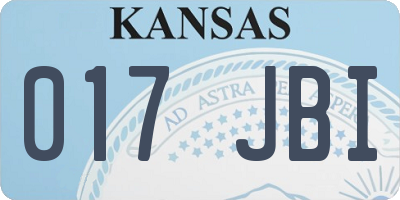KS license plate 017JBI