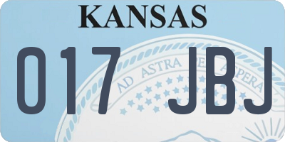 KS license plate 017JBJ