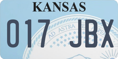 KS license plate 017JBX