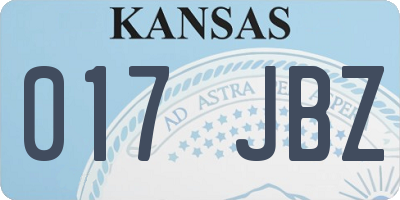 KS license plate 017JBZ