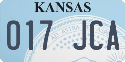 KS license plate 017JCA