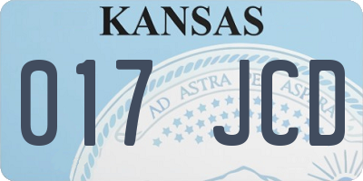 KS license plate 017JCD