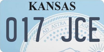 KS license plate 017JCE