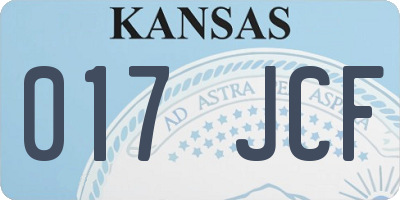 KS license plate 017JCF