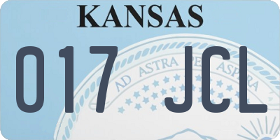 KS license plate 017JCL