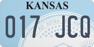 KS license plate 017JCQ