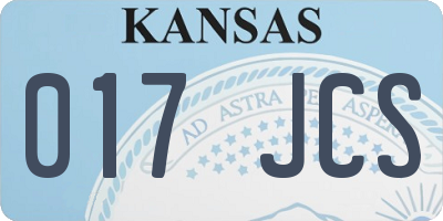 KS license plate 017JCS