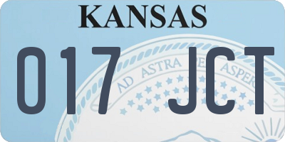 KS license plate 017JCT