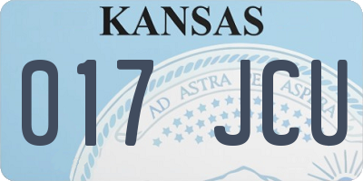 KS license plate 017JCU