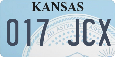 KS license plate 017JCX