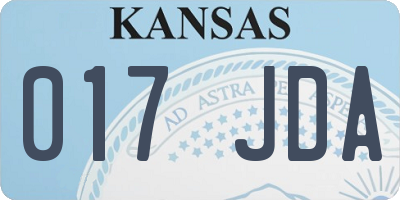 KS license plate 017JDA