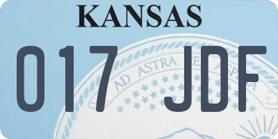 KS license plate 017JDF