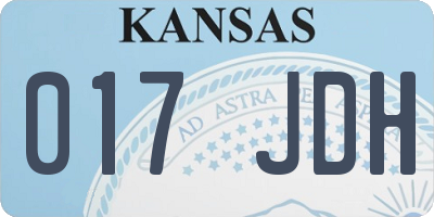 KS license plate 017JDH