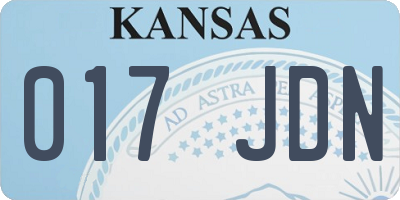 KS license plate 017JDN