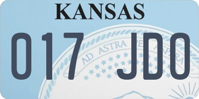 KS license plate 017JDO