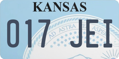 KS license plate 017JEI