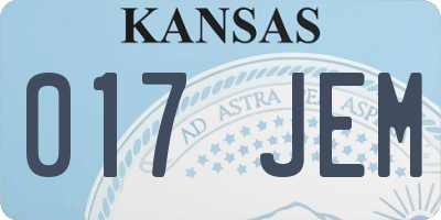 KS license plate 017JEM