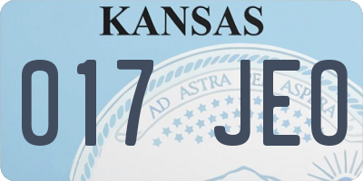 KS license plate 017JEO