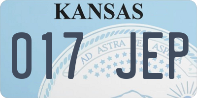 KS license plate 017JEP