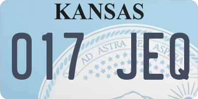 KS license plate 017JEQ