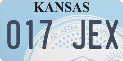 KS license plate 017JEX